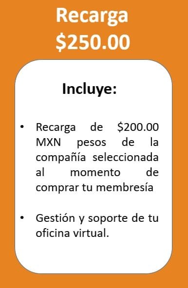 Recarga 250 pesos