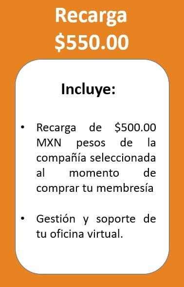 Recarga 550 pesos